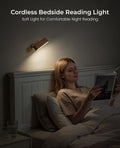 Wood LED Wall Sconce, Magnetic 360Â° Rotatable Wall Mounted Night Light & Reading Light, Small Rechargeable Battery Powered Bedside Wall Lamp for Bedroom, Living Room, Beech Wood