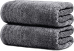 Pack of 2 Extra Large Bath Sheets 35 X 70 Inches, 100% Cotton, Larger & Lighter Weight, Quicker to Dry, Super Soft & Absorbent, Oversized Bath Towels, Dark Grey