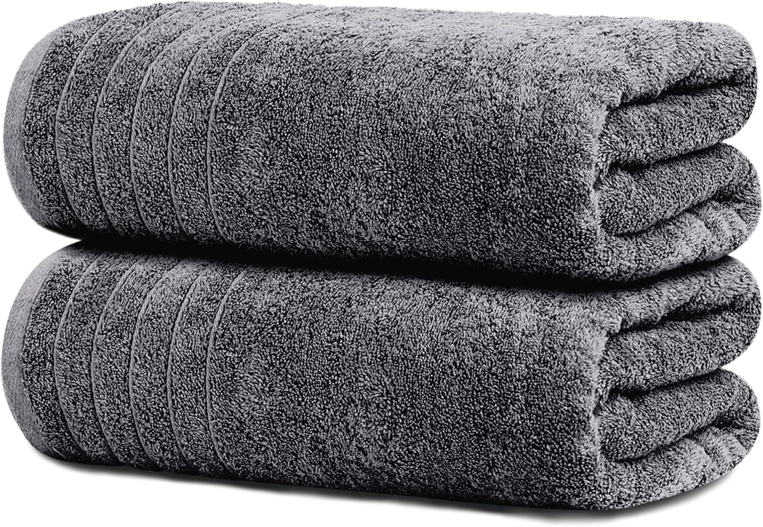 Pack of 2 Extra Large Bath Sheets 35 X 70 Inches, 100% Cotton, Larger & Lighter Weight, Quicker to Dry, Super Soft & Absorbent, Oversized Bath Towels, Dark Grey