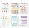 Workout & Fitness Stickers Mega Pack - Set of 24 Sheets 1800+ Health and Wellness Stickers | Tracking Stickers for Sports Planners, Journals & Calendars - Perfect for Weight Loss, Exercise Goals