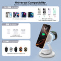 Charging Station for Apple Magnetic Wireless Iphone Mag-Safe Charger,15W 3In1 Foldable Wireless Dock Fast Magsafe Charger Stand for Iphone 17 Pro Max/16 Plus/16 Promax/15/14/13,Apple Watch,Airpods Pro