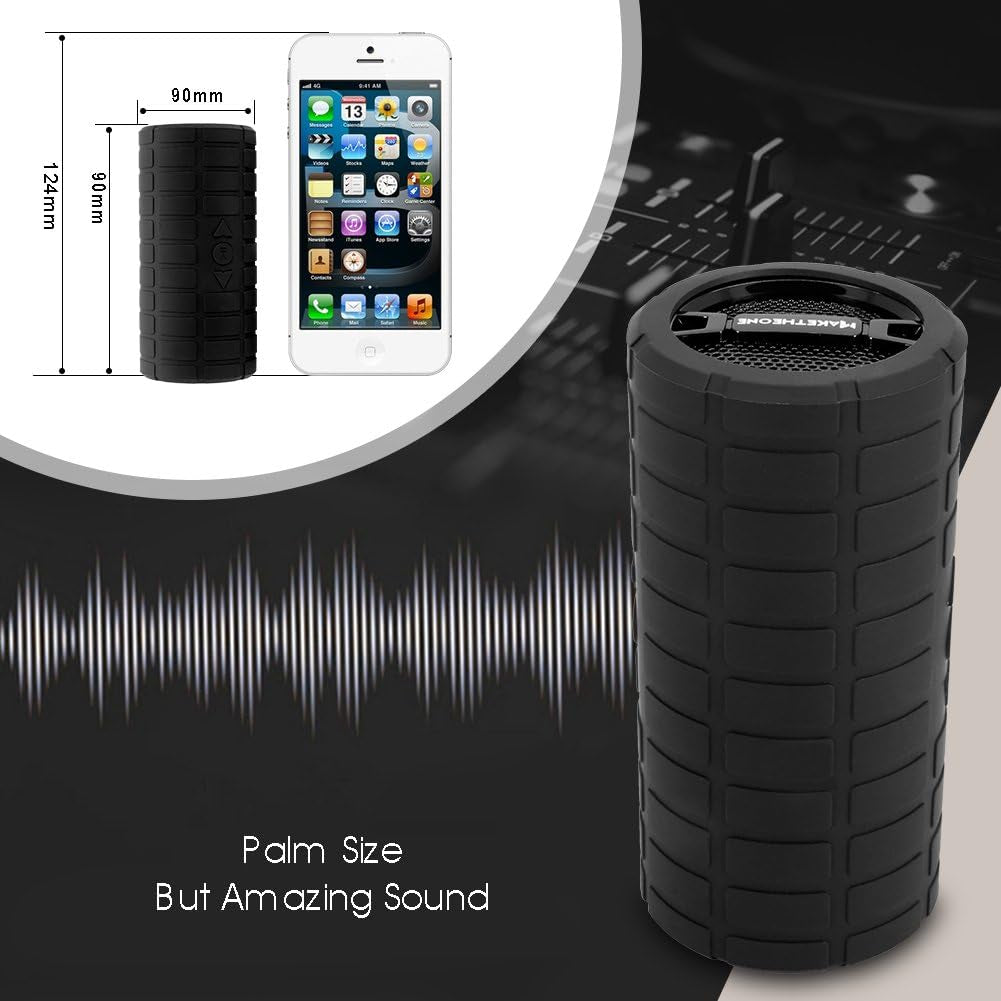 Bluetooth Wireless Speaker, Portable Waterproof and Wearable Outdoor Speaker with 3.5Mm Aux Microsd Input Hifi Bass for Mountain Bike Bicycle Electric Scooter (Black)