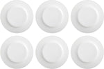 6-Piece White Dinner Plate Set, Microwave and Dishwasher Safe for Everyday Use, 10.5 Inches