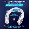 Freedom Touch Personal Neck Fan, 3-Speed Rechargeable Cooling Device, Long-Lasting, Lightweight Portable Neck Cooler, Flexible Band & Thermo-Electric Cooling Plate for Hot Weather