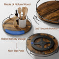 2 Pack 9'' 10'' Lazy Susan Turntable Organizer for Table Top Cabinet, Wooden Lazy Susan for Kitchen, Pantry, Countertop, Bathroom Vanity, Spice Organization, Wood Decor
