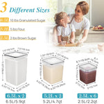 10 PCS Flour and Sugar Storage Container, Large Airtight Food Canisters with Lids for Kitchen, Pantry Organization, BPA Free, Black