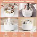 360Â° Rotate Makeup Brush Holder Organizer, Makeup Organizers Countertop, Makeup Organization and Skincare Storage for Vanity, Desktop, Bathroom (White)