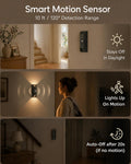 HOEOSE Rechargeable Wall Lights, Magnetic Battery Operated Wall Sconces Set of 2, Wireless Motion Sensor Night Light with Remote, Timer, 3 Color Temps & Dimmable, Wall Lamps for Bedroom, Living Room