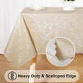 Rectangle Table Cloth, Waterproof Heavy Duty Vinyl Tablecloths, Wipeable Washable Table Cover for Kitchen and Dining Room (Beige, 60" X 84")