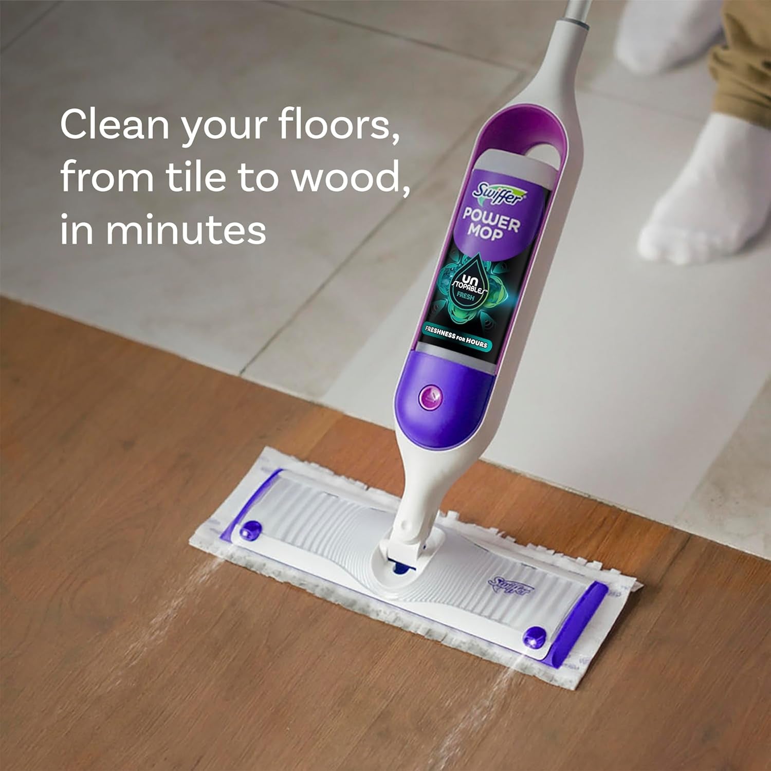 Powermop Floor Cleaning Solution with Unstopables Fresh Scent, Powermop Refills, Floor Cleaner for Mopping, 25.3 Fl Oz, 2 Pack