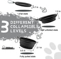 Collapsible Dog Bowls for Travel, 2-Pack Dog Portable Water Bowl for Dogs Cats Pet Foldable Feeding Watering Dish for Traveling Camping with Carabiners, BPA Free (Grey&Black, Small (Pack of 2))