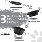 Collapsible Dog Bowls for Travel, 2-Pack Dog Portable Water Bowl for Dogs Cats Pet Foldable Feeding Watering Dish for Traveling Camping with Carabiners, BPA Free (Grey&Black, Small (Pack of 2))