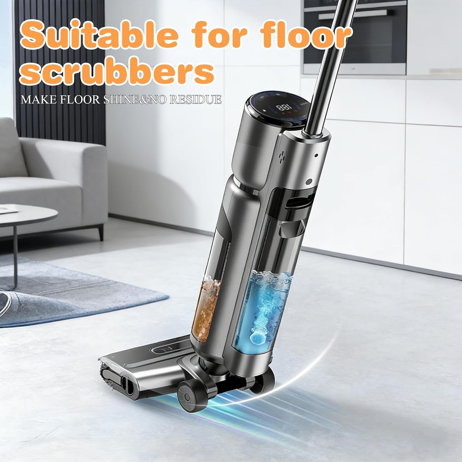 12Pcs Floor Cleaning Solution Tablet Deep Cleans for Multiple Hard Floors, Tile and Vinyl Floorsï¼ŒSuitable with All Robot Vacuums with Mopping and Cordless Wet/Dry Vacuum Mop Cleaner Lemon Scent