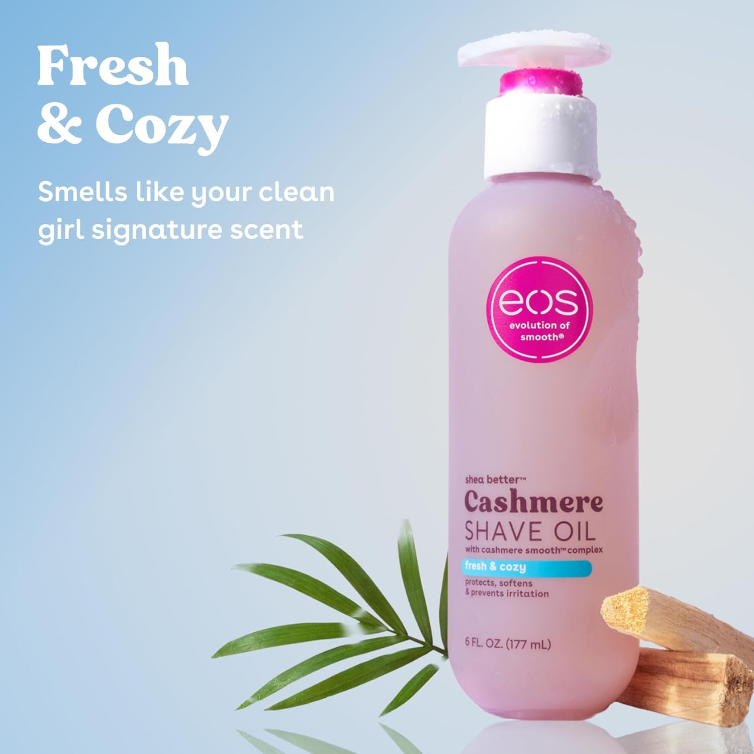 Cashmere Shave Oil – Fresh & Cozy, Moisturizing Shave Oil with Shea Butter & Glycerin, Helps Prevents Irritation & Razor Burn, Vegan, 6 Fl Oz