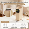 Portable Baby Milk Bottle Warmer for Breastmilk and Formula Feeding,Travel Baby Bottle-Feeding Breast Milk Waterless Warmer,Rechargeable 6000 Mah Battery,Digital Display,Bottle Warmer on the Go