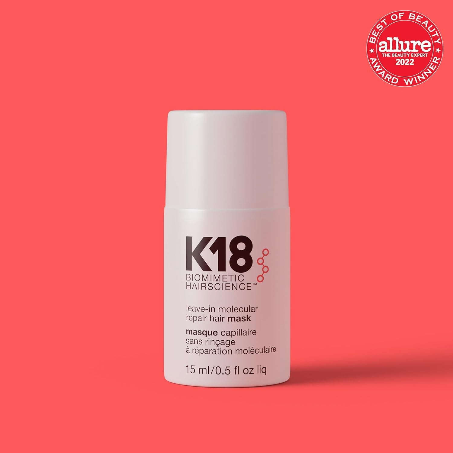 Leave-In Molecular Repair Hair Mask, Patented, Lasting Repair for Dry, Frizzy, Damaged Hair, Reverse Damage in 4 Minutes from Bleach, Color, Chemical Services + Heat