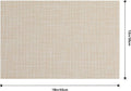 Beige Placemats Set of 4 - Heat-Resistant, Non-Slip Table Mats, Washable Woven Vinyl for Indoor & Outdoor Dining