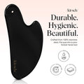 Stainless Steel Gua Sha Facial Tools - Guasha Tool for Face, Face Sculpting Tool, Neck Massager, Double Chin Reducer Gua Sha Tools, Lymphatic Drainage Massager, Facial Skin Care - Matte Black