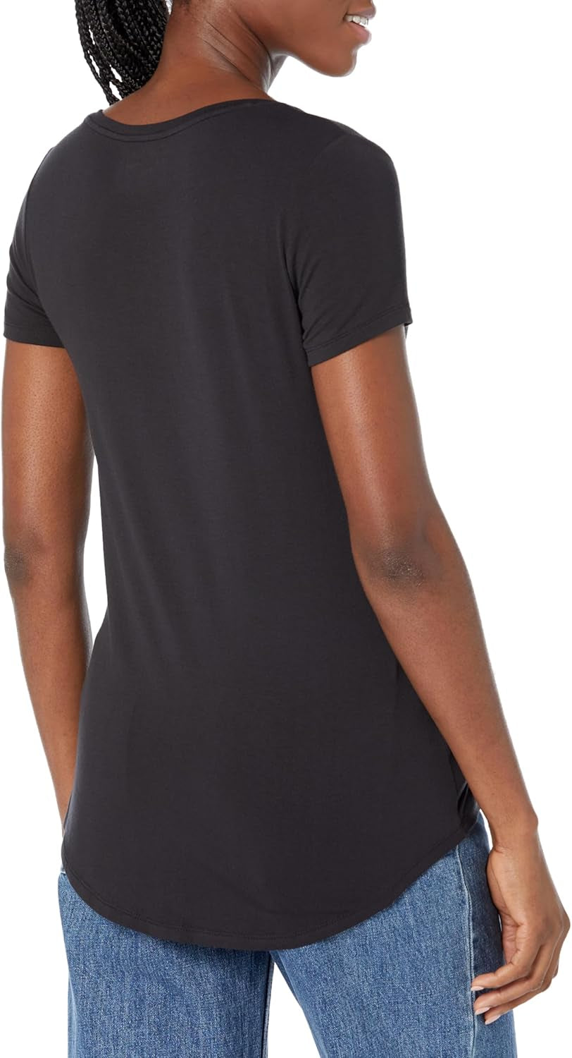 Women'S Relaxed-Fit Short-Sleeve V-Neck Tunic Activewear Shirt (Available in plus Size)