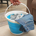 Silicone Collapsible Folding Gallon Bucket – 2.65 Gallon Capacity, Blue, Portable and Space-Saving