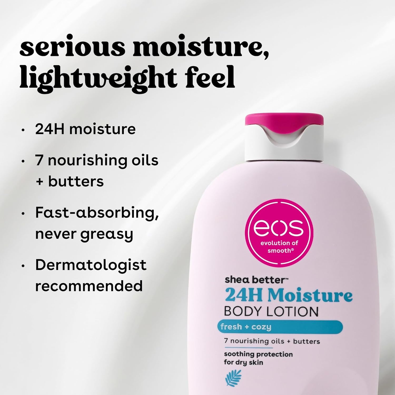 Shea Better Body Lotion, Fresh & Cozy, 24-Hour Moisture Skin Care, Lightweight & Non-Greasy, Natural Shea, Vegan, 16 Fl Oz