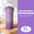 22Oz Portable Breast Milk Cooler for Outdoor, Withtemp Display, Life Saver with 360Â° Total Cooling for 24 Hours, Larger Capacity Travel Breastmilk Chiller with 2Pcs Baby Bottles for Breastmilk Storage