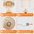 Small Cordless Bedside Table Lamp, Rechargeable 2200Mah Battery Powered Lamp with Touch Control, 2700K Warm Dimmable Lamp Natural Wood Base Linen Shade for Bedroom Dorm Nursery Outdoor Patio Camping