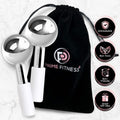 Ice Globes for Facials | Unbreakable Steel Cooling Roller | Cryo Sticks for Face | Massager for Face Neck & Eyes | Skin Care for Dark Circles, Puffiness, Wrinkles, Collagen Production (White)