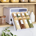 SpicestackÂ® Adjustable Spice Rack Organizer, Pull-Down 24-Bottle Seasonings and Spices Holder for Kitchen Cabinet and Pantry Organization with 104 Included Labels | Adjustable