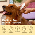 Ear Cleaner Wipes for Dogs & Cats, Vet-Recommended Dog Ear Infection Treatment to Relief Itching & Inflammation, Remove Wax, Dirt & Stop Smelly, Cleaning Deodorizing Wipes 50Ct(Unscented)