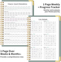 Fitness Workout Planner for Women & Men, A5(5.7" X 8.2") Workout Log Planner for Track Gym ＆ Home Workouts, Track Progress, Achieve Your Wellness Goals - Green