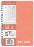 (Peach) - A5 Undated Workout Journal for Men & Women - Plastic Cover & Thick Paper - Planner Log Book to Track Weight Loss, Muscle Gain, Gym Exercise, Bodybuilding Progress
