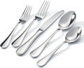 40 Piece Teardrop Silverware Set for 8, 18/10 Stainless Steel Flatware Set, Modern Design Cutlery Set for Home/Hotel/Wedding,Mirror Polished and Dishwasher Safe