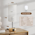 Touch Bedside Table Lamp with Memory - Stepless Dimmable Lamp for Bedroom, Small Nightstand Lamp with Dual USB Charging Ports and AC Outlet, Wood Night Light, Desk Lamp for Nursery, Living Room, Dorm