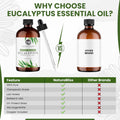Eucalyptus Essential Oil with Glass Dropper - 100% Pure and Natural - Essential Oils for Diffuser, Aromatherapy, Soap and Candle Making, Eucalyptus Essential Oil, Eucalyptus Oil, 4 Fl Oz