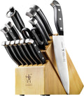 Statement Premium Quality 15-Piece Knife Block Set, Natural, Razor-Sharp, German Engineered Informed by 100+ Years of Mastery, Lightweight and Strong, Dishwasher Safe