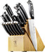 Statement Premium Quality 15-Piece Knife Block Set, Natural, Razor-Sharp, German Engineered Informed by 100+ Years of Mastery, Lightweight and Strong, Dishwasher Safe