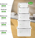 5 PCS Large Fruit Containers for Fridge - Leakproof Food Storage Containers with Removable Colander - Dishwasher & Microwave Safe Produce Containers Keep Fruits, Vegetables, Berry, Meat Fresh Longer