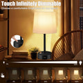 Rechargeable Table Lamp, 5000Mah Cordless Battery Operated Lamp, Stepless Dimming 2700K Warm White, Wireless Nightstand Lamp for Bedroom, Living Room, Dining Table, Counter, Desk