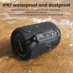 Bluetooth Speaker Wireless,Ip67 Waterproof & Dustproof Portable Speaker with Lights,15W Loud Stereo Sound, 2500Mah Battery All Day Playtime, TWS Pairing, BT5.3, Home/Party/Outdoor/Beach (Black)