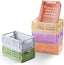 6-Pack Small Pastel Plastic Storage Baskets, Collapsible Crates for Organizing, Space-Saving Mini Bins for Classroom, Kitchen, Office, Bedroom (5.9" X 3.8" X 2.2")