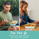 Prep - 20-Piece 1-Compartment Reusable Meal Prep Containers with Lids, PFAS & BPA Free Materials, Durable, Microwave, Freezer, & Dishwasher Safe to Go Food Storage (Mint)