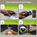 Vacuum Sealer, Portable Handheld Vacuum Sealer + 30 Reusable Vacuum Bags, Portable Food Sealer, with LED Pressure Display, 2-Speed Pressure Control (60/80 Kpa)