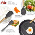Silicone Cooking Utensils Kitchen Utensil Set - 446°F Heat Resistant Silicone Kitchen Utensils Set, Spatula,Turner Tongs, Spoon, Whisk,Kitchen Gadgets for Nonstick Cookware, BPA Free (Gray)