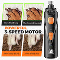 Whisper Quiet Dog Nail Grinder with 4 LED Lights, Safe & Stress-Free for Sensitive Dogs Cats of All Breeds & Sizes, 3 Grinding Bits, 3-Speed, Pet Nail Trimmers, Rechargeable Painless Grooming Kit