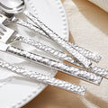 20 Piece Hammered Silverware Set, 18/10 Stainless Steel Flatware Set for 4, Cutlery Set for Home, Party, Wedding, Mirror Polished Dishwasher Safe