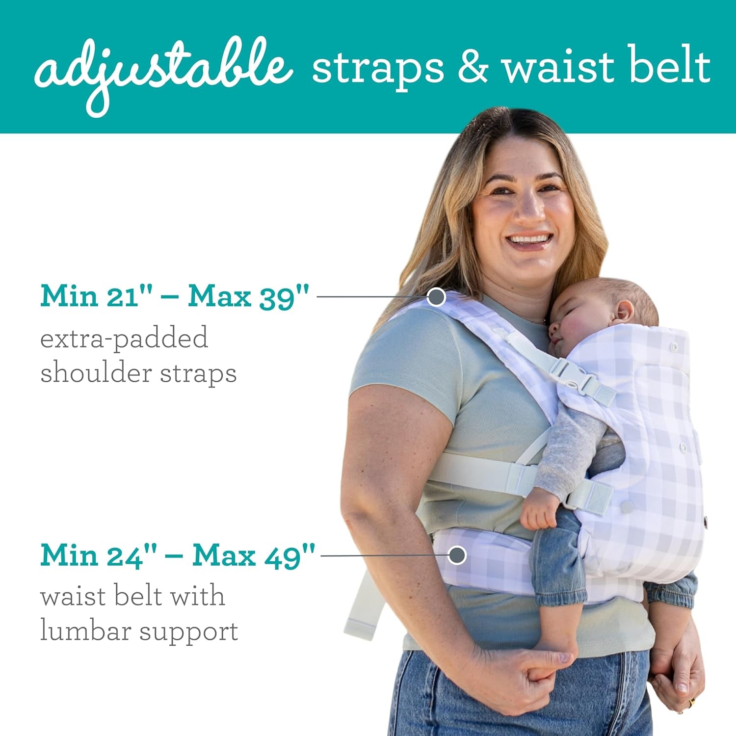 Flip 4-In-1 Convertible Baby Carrier, Adjustable, Ergonomic Hands Free Babywearing, Registry Essential, Carrier for Newborn to Toddler, Plaid