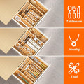 Expandable and Adjustable Bamboo Drawer Organizer Tray - Cutlery & Flatware Organizers for Kitchen Utensils, Silverware Organizer with Dividers, 6-8 Slots with Curved Grooves (Natural)