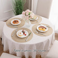 round Braided Placemats Set of 4 Washable Place Mats for Dining Tables 15 Inch Non Slip Kitchen Table Mats (Beige, 4)