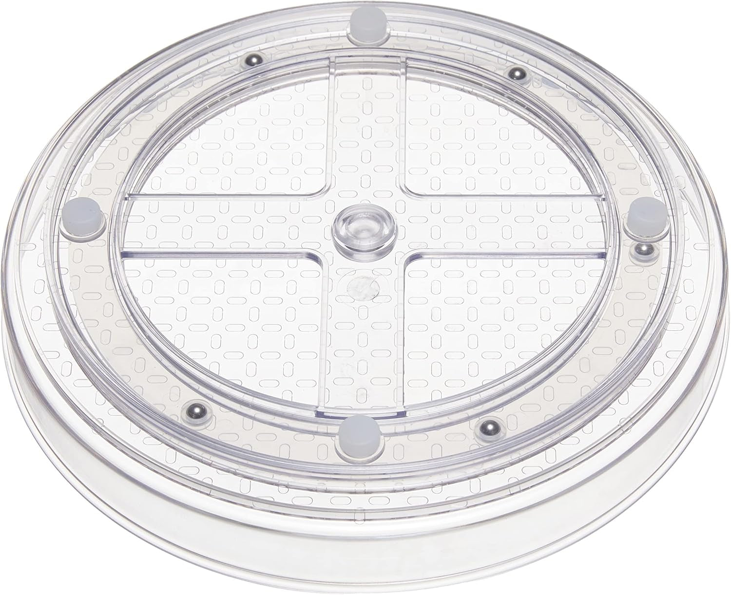Clear Rotating Lazy Susan Turntable Organizer for Condiments, 9-Inch, 2-Pack